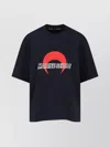 Marine Serre Graphic Print Crew Neck Short Sleeve Top In Blue