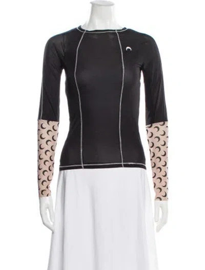 Pre-owned Marine Serre Graphic Print Crew Neck Top In Black