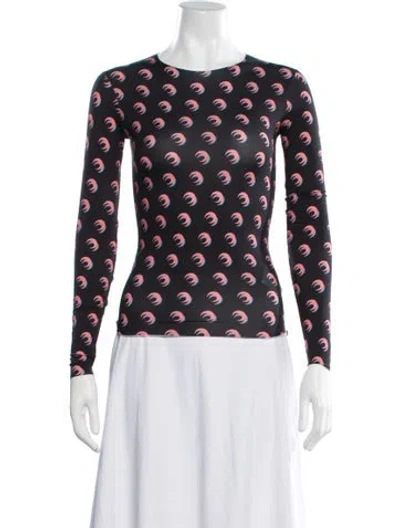 Pre-owned Marine Serre Graphic Print Crew Neck Top In Multi
