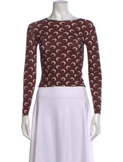 Pre-owned Marine Serre Graphic Print Crew Neck Top In Multicolor