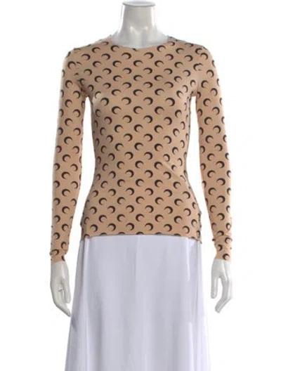 Pre-owned Marine Serre Graphic Print Crew Neck Top In Neutral