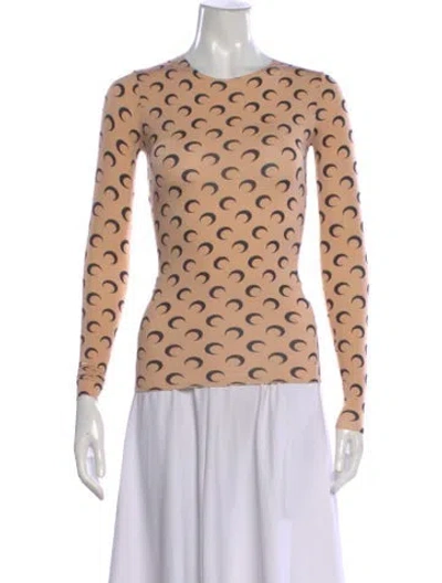 Pre-owned Marine Serre Graphic Print Crew Neck Top In Neutral