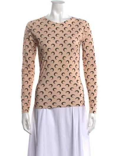 Pre-owned Marine Serre Graphic Print Crew Neck Top In Neutral