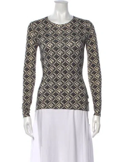 Pre-owned Marine Serre Graphic Print Crew Neck Top In Neutrals