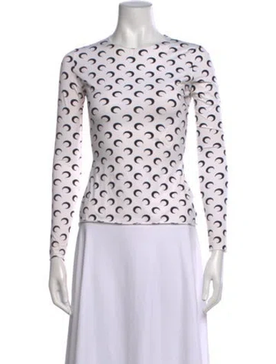 Pre-owned Marine Serre Graphic Print Crew Neck Top In Neutrals