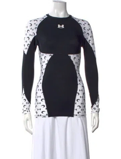 Pre-owned Marine Serre Graphic Print Crew Neck Top W/ Tags In Black