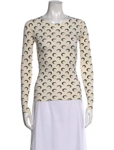 Pre-owned Marine Serre Graphic Print Crew Neck Top W/ Tags In Neutral