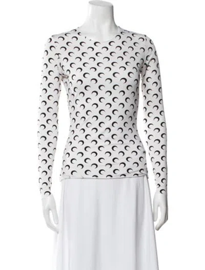 Pre-owned Marine Serre Graphic Print Crew Neck Top In White