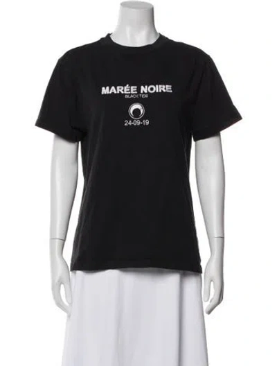 Pre-owned Marine Serre Graphic Print Crew Neck T-shirt In Black