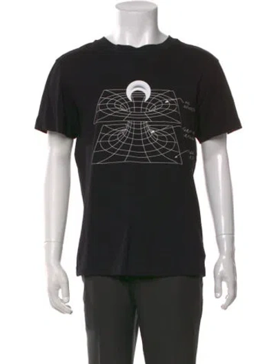 Pre-owned Marine Serre Graphic Print Crew Neck T-shirt In Black