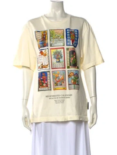 Pre-owned Marine Serre Graphic Print Crew Neck T-shirt In Neutral