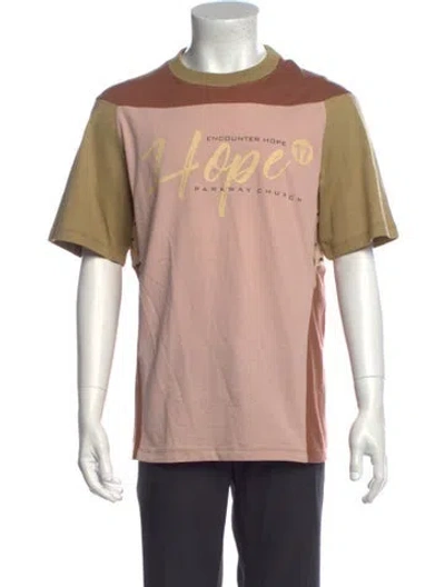 Pre-owned Marine Serre Graphic Print Crew Neck T-shirt In Pink