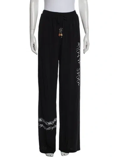 Pre-owned Marine Serre Graphic Print Crystal Embellishments Sweatpants In Black