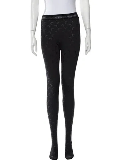 Pre-owned Marine Serre Graphic Print Leggings Pants In Black