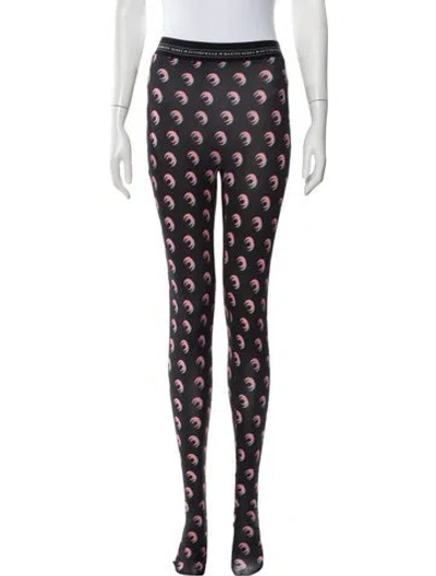 Pre-owned Marine Serre Graphic Print Leggings Pants In Black