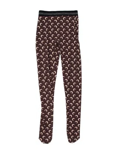 Pre-owned Marine Serre Graphic Print Leggings Pants In Brown