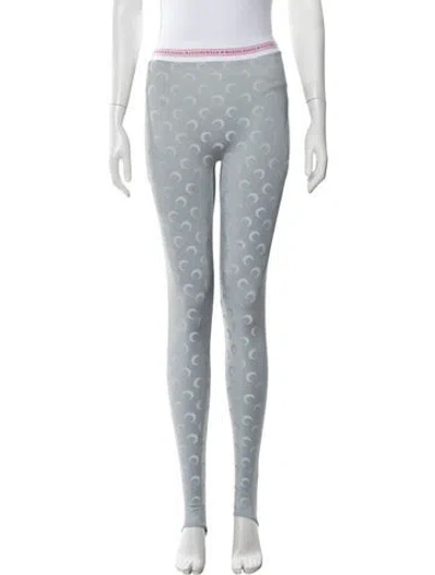Pre-owned Marine Serre Graphic Print Leggings Pants In Silver