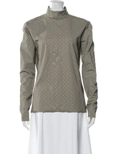 Pre-owned Marine Serre Graphic Print Long Sleeve Top In Gray