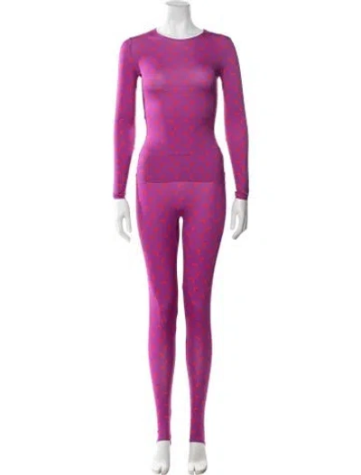 Pre-owned Marine Serre Graphic Print Lounge Set In Purple