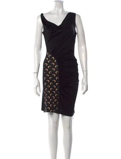 Pre-owned Marine Serre Graphic Print Mini Dress In Black