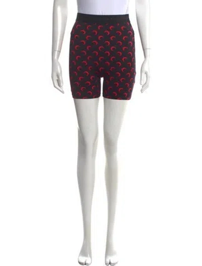 Pre-owned Marine Serre Graphic Print Mini Shorts In Black