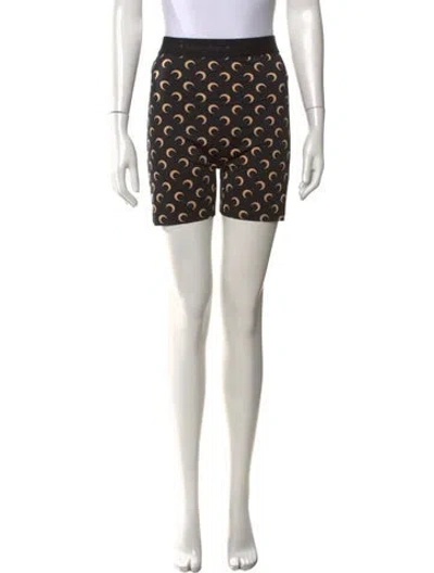 Pre-owned Marine Serre Graphic Print Mini Shorts W/ Tags In Black