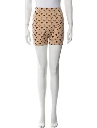 Pre-owned Marine Serre Graphic Print Mini Shorts W/ Tags In Neutrals
