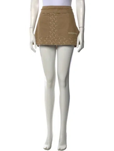 Pre-owned Marine Serre Graphic Print Mini Skirt In Neutrals