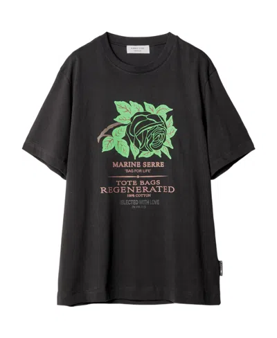 Marine Serre Graphic-print Organic Cotton T-shirt In Black