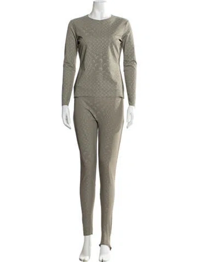Pre-owned Marine Serre Graphic Print Pant Set In Gray