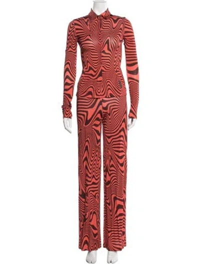 Pre-owned Marine Serre Graphic Print Pant Set In Red