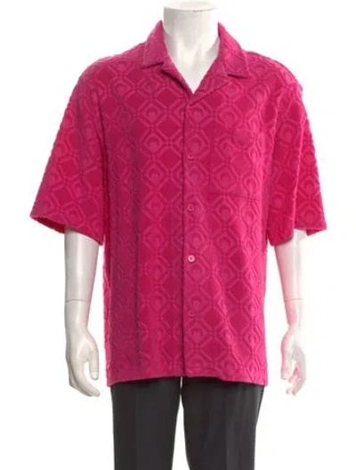 Pre-owned Marine Serre Graphic Print Short Sleeve Shirt In Pink