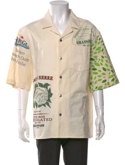 Pre-owned Marine Serre Graphic Print Short Sleeve Shirt W/ Tags In Neutrals