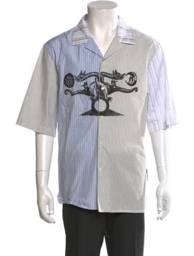 Pre-owned Marine Serre Graphic Print Short Sleeve Shirt In White