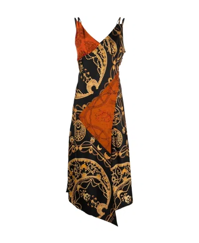 MARINE SERRE MARINE SERRE GRAPHIC-PRINTED V-NECK SLIP DRESS