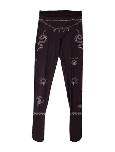 Pre-owned Marine Serre Graphic Print Skinny Leg Pants In Multi