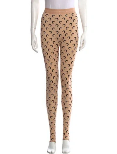 Pre-owned Marine Serre Graphic Print Skinny Leg Pants In Pink