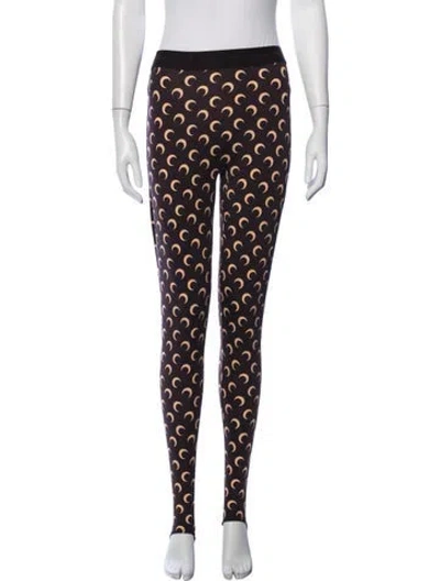 Pre-owned Marine Serre Graphic Print Skinny Leg Pants In Purple
