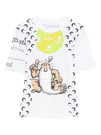 Marine Serre Graphic-print T-shirt In White