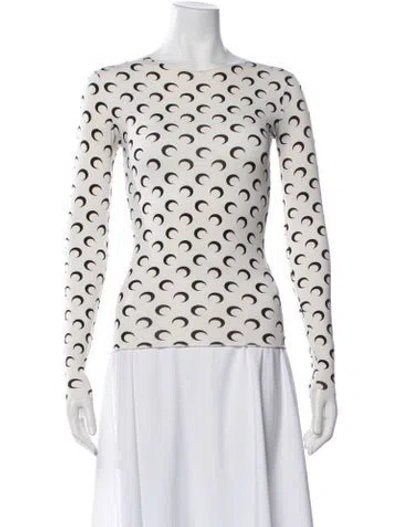 Pre-owned Marine Serre Graphic Print Top In Neutral