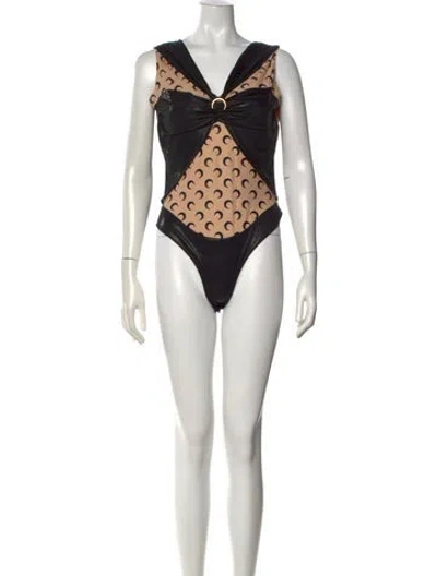 Pre-owned Marine Serre Graphic Print V-neck Bodysuit In Multi