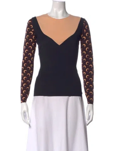 Pre-owned Marine Serre Graphic Print V-neck Top In Multi