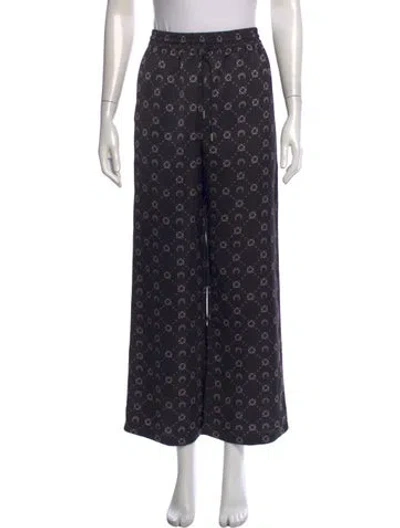 Pre-owned Marine Serre Graphic Print Wide Leg Pants In Black