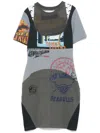 Marine Serre Graphic T-shirt Mini Dress In Grey