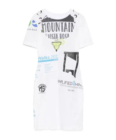 Marine Serre Graphic T-shirt Mini Dress In White