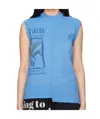 Marine Serre Blue Regenerated Graphic T-shirts Tank Top In Blue