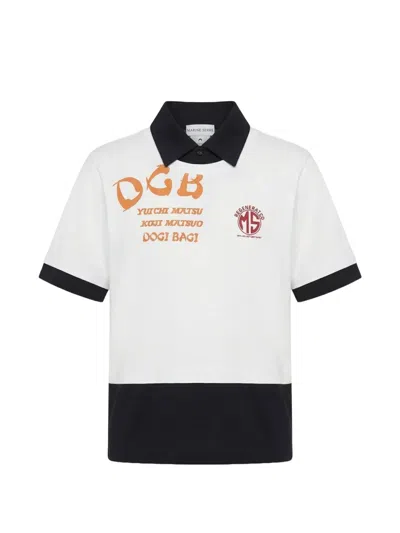 Marine Serre Graphic-print Polo Shirt In White