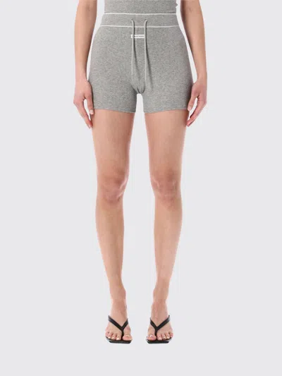 Marine Serre Light Ribbed Jersey Drawstring-waist Mini Shorts In Gray
