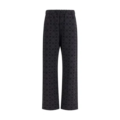 MARINE SERRE GRAY COTTON ATHLETIC PANTS