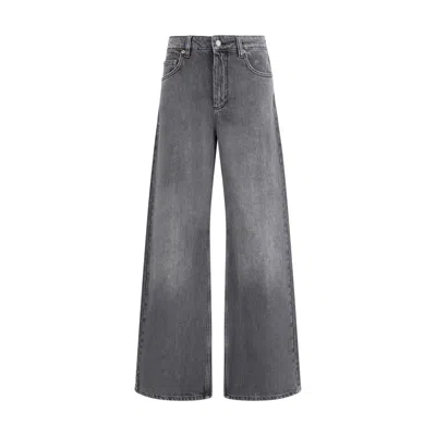 Marine Serre Gray Cotton Flared Jeans